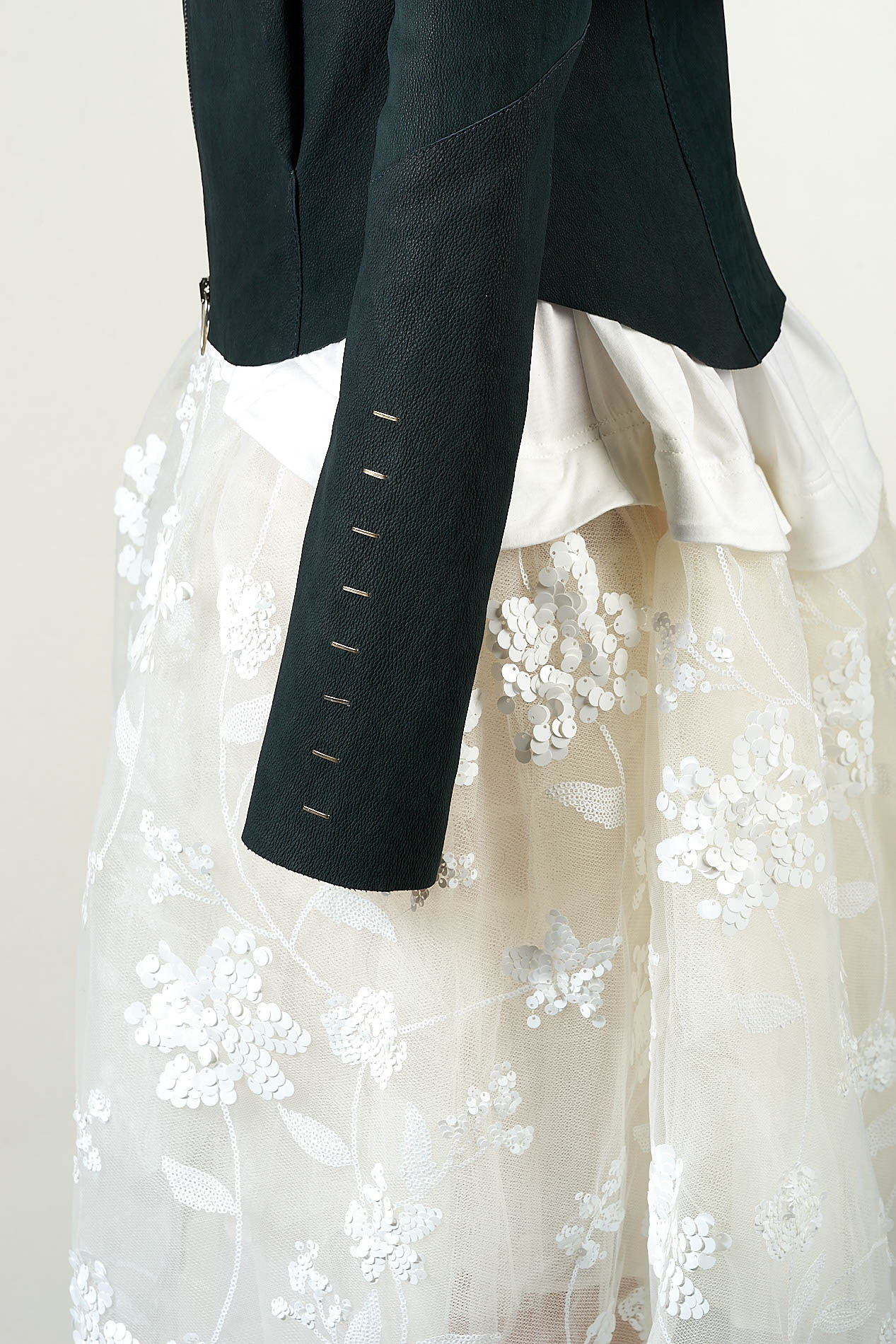 DANIELE BASTA LEATHER AND SILVER JACKET